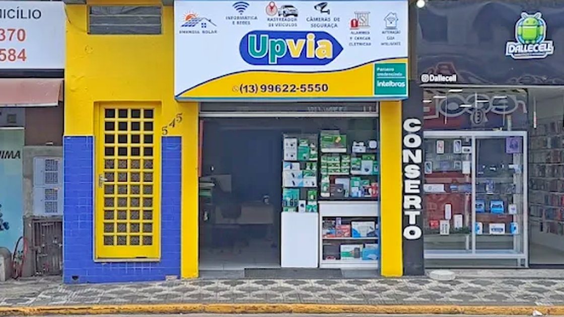 Fachada da loja Upvia em Registro